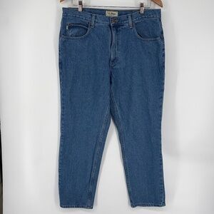 LL Bean Double L Jeans Blue Classic Fit Straight Leg Denim Mens Size 36x29